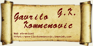 Gavrilo Komnenović vizit kartica